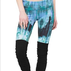 Alo goddess leggings - teal and Black